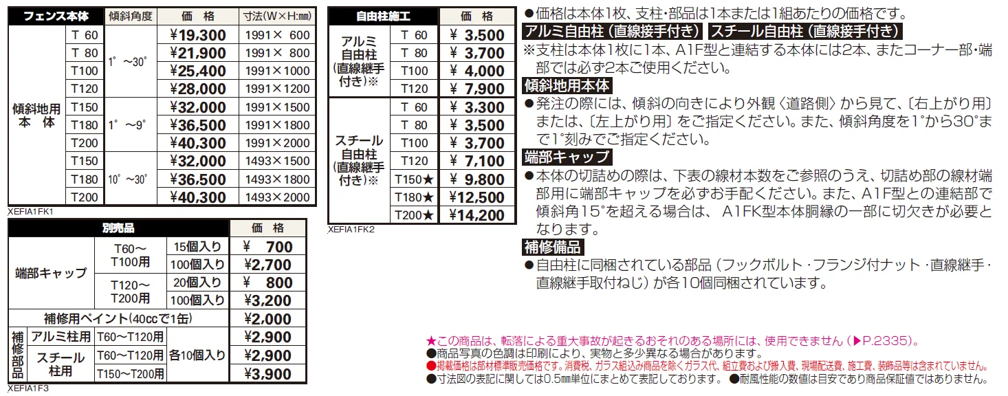 イーネット フェンスA1FK型【2024年版】_価格_1