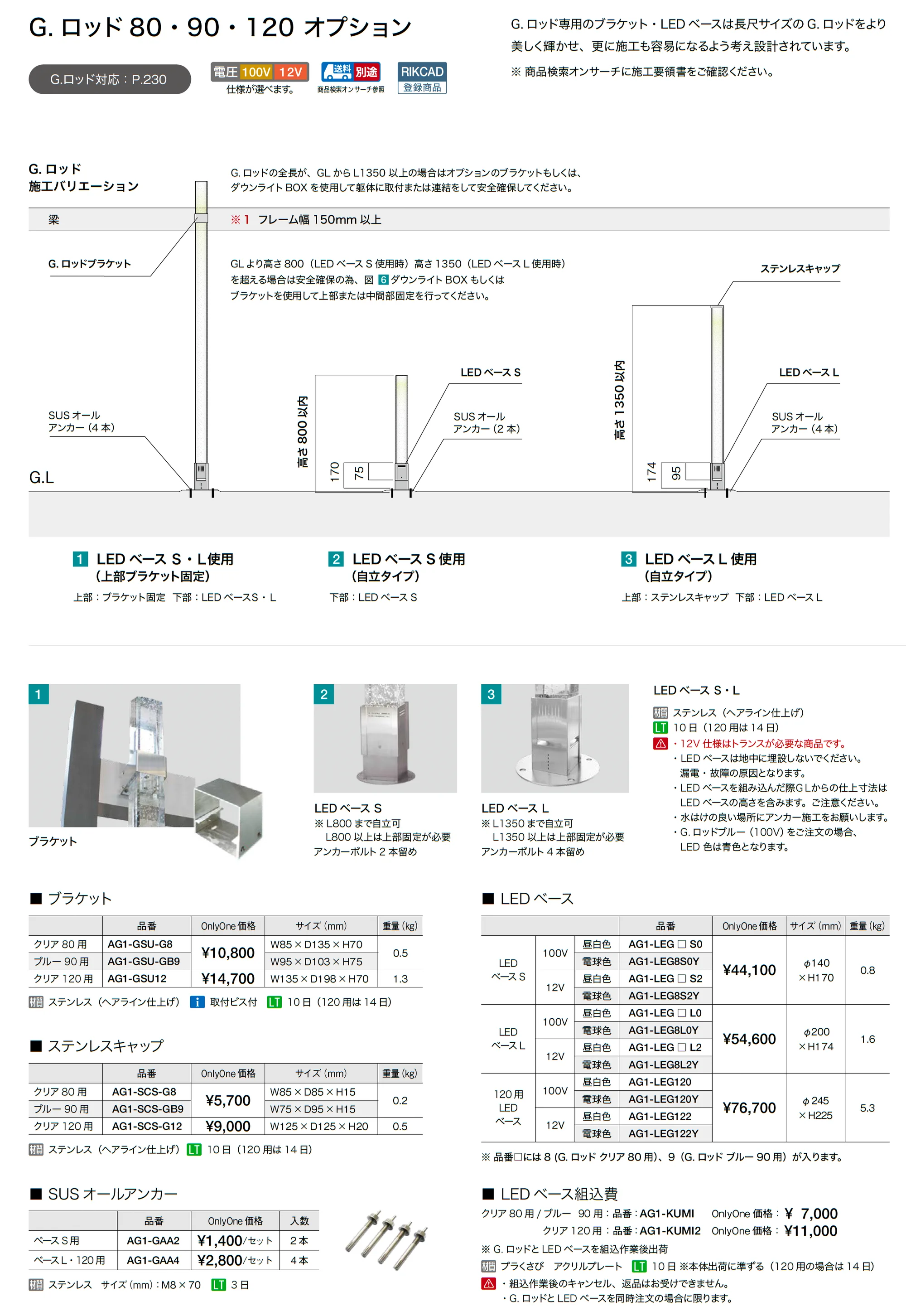 G.ロッド 80/90/120_価格_2