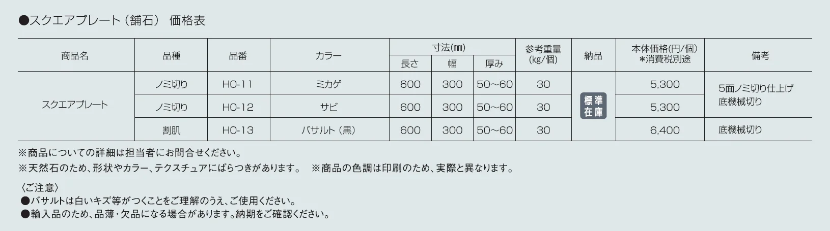 スクエアプレート(舗石)【2024年版】_価格_1