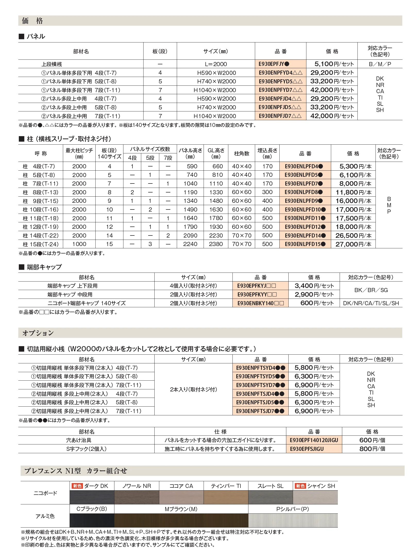 プレフェンス  N1型_価格_2