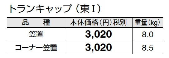 トランキャップ【2025年版】【廃番】_価格_1