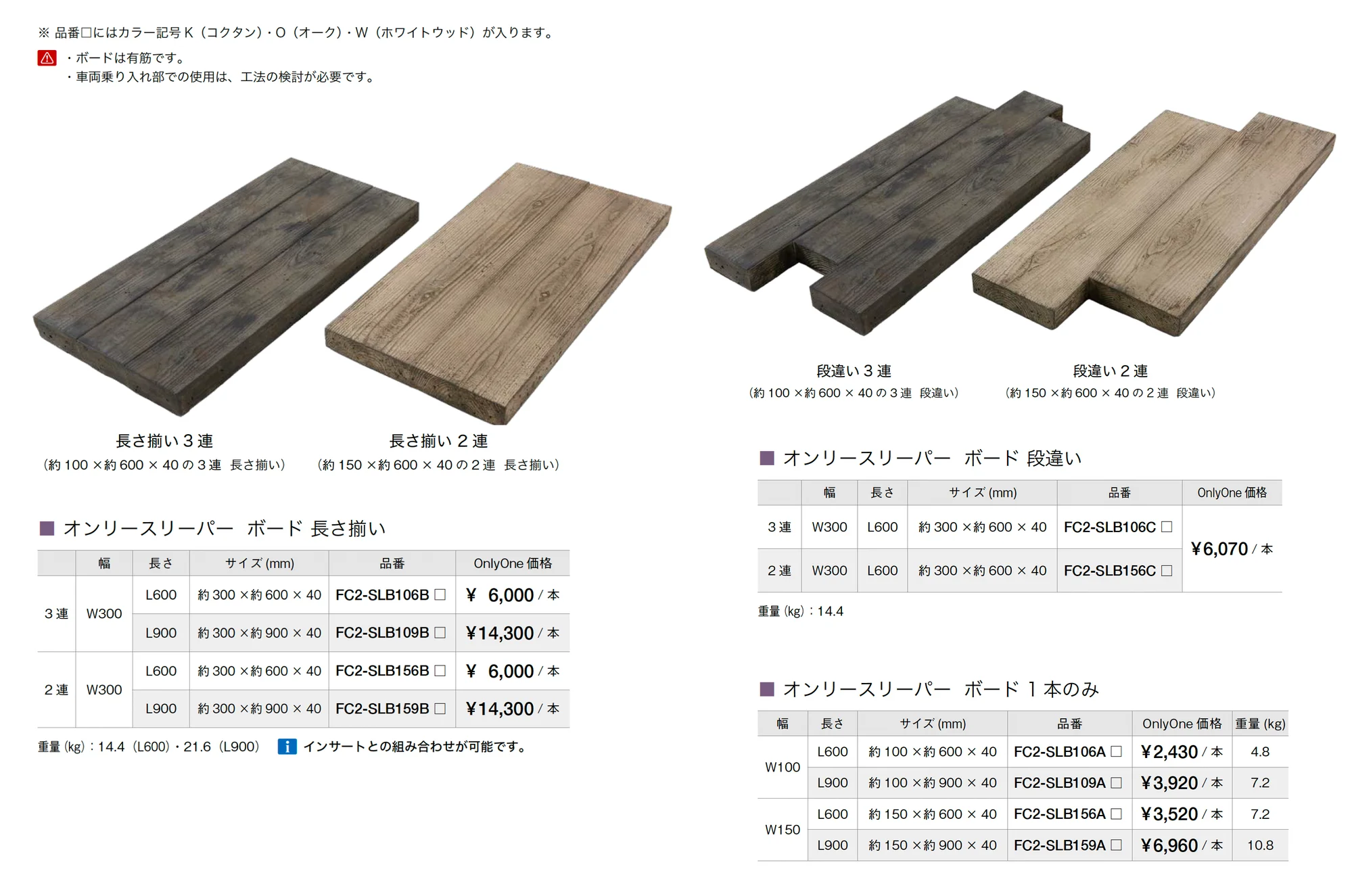 オンリースリーパー インサート/ボード_価格_2