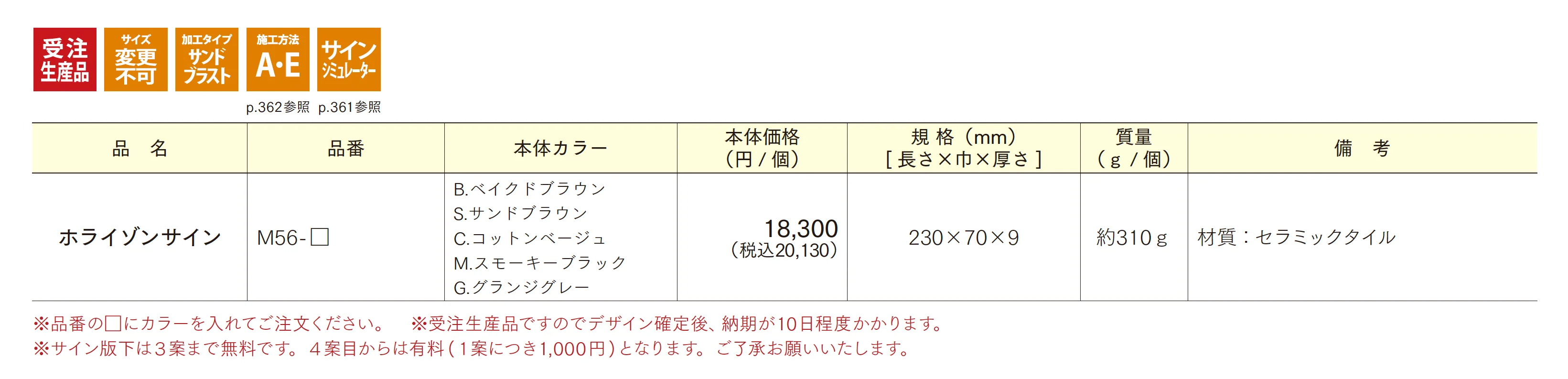 ホライゾンサイン_価格_1