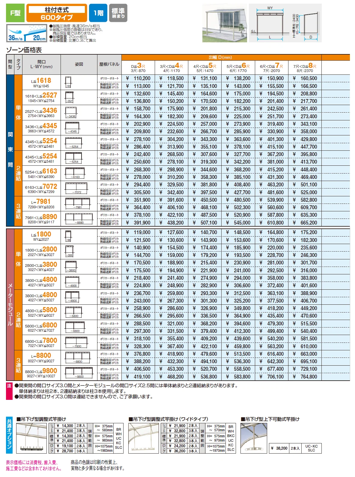 ST特注品テラス(F型 柱付き式 600タイプ 標準納まり)【2024年版】_価格_1