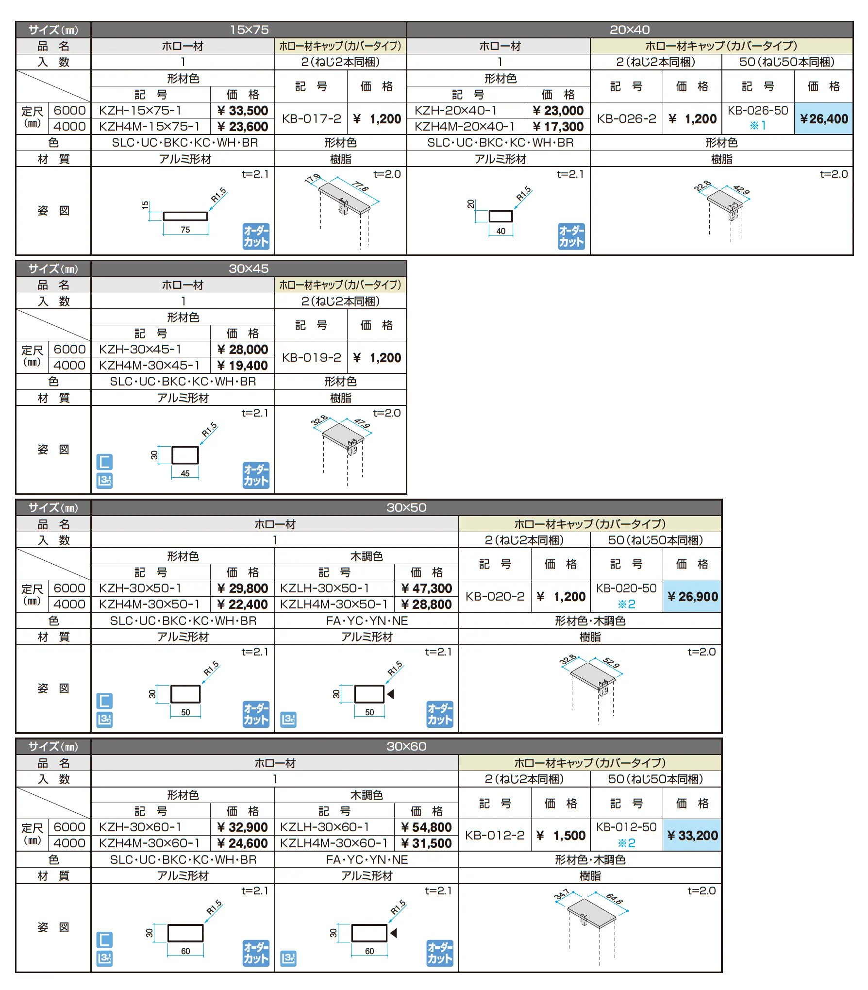 ホロー材【α-Pro アルファプロ】_価格_5