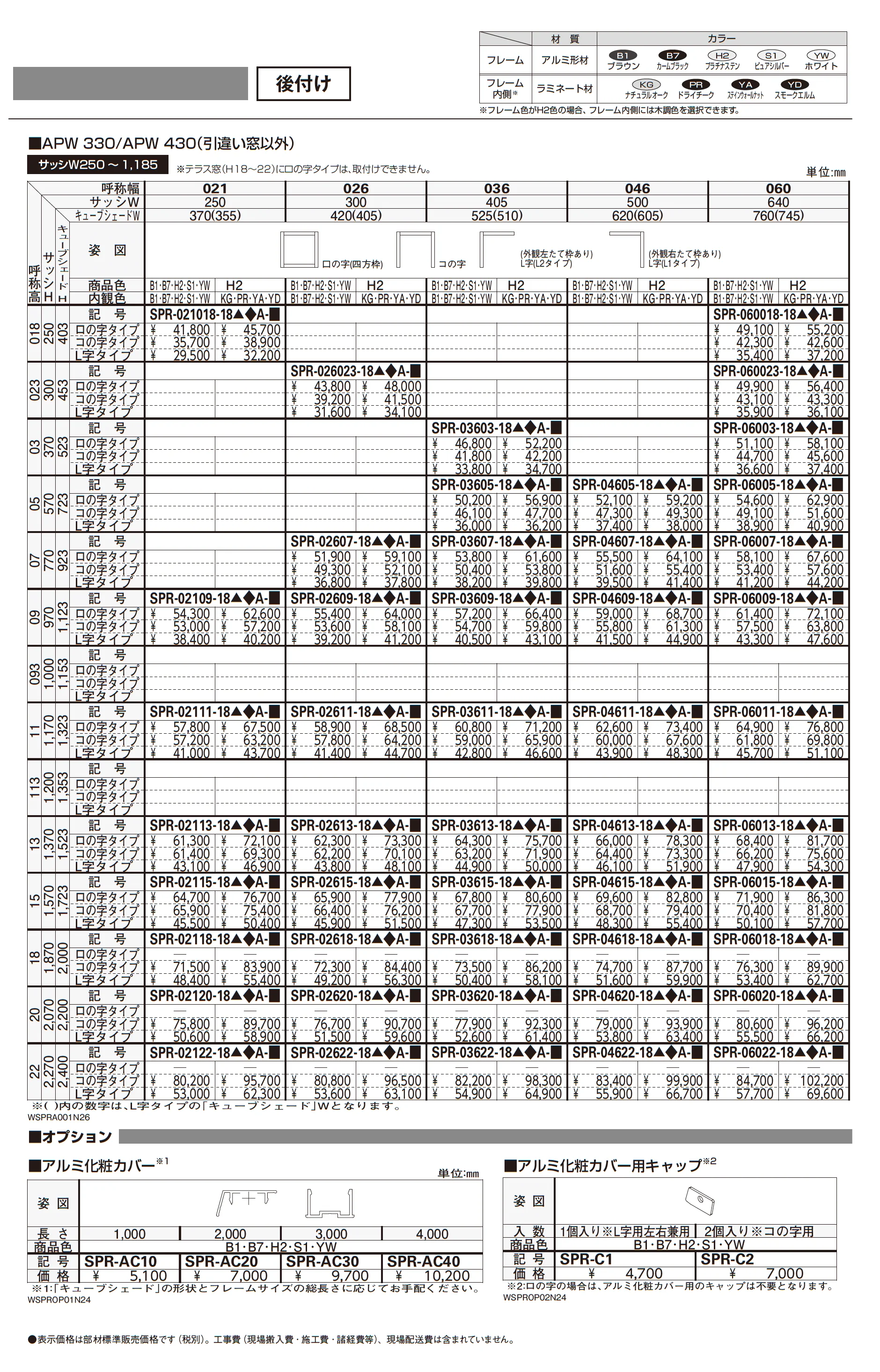 箱型ひさし キューブシェード_価格_1