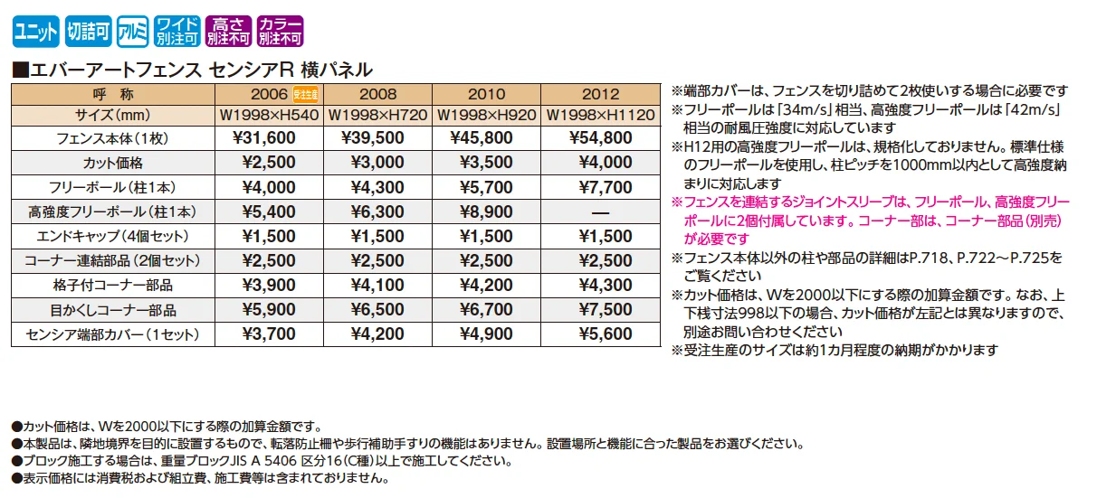 エバーアート®︎フェンス センシアR 横パネル【2025年版】_価格_1