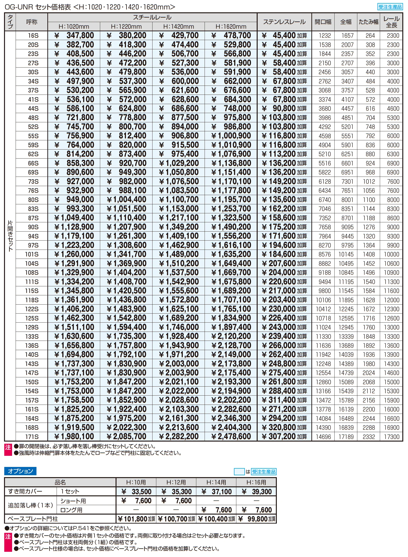 アルテンダUN型 レールタイプ_価格_1
