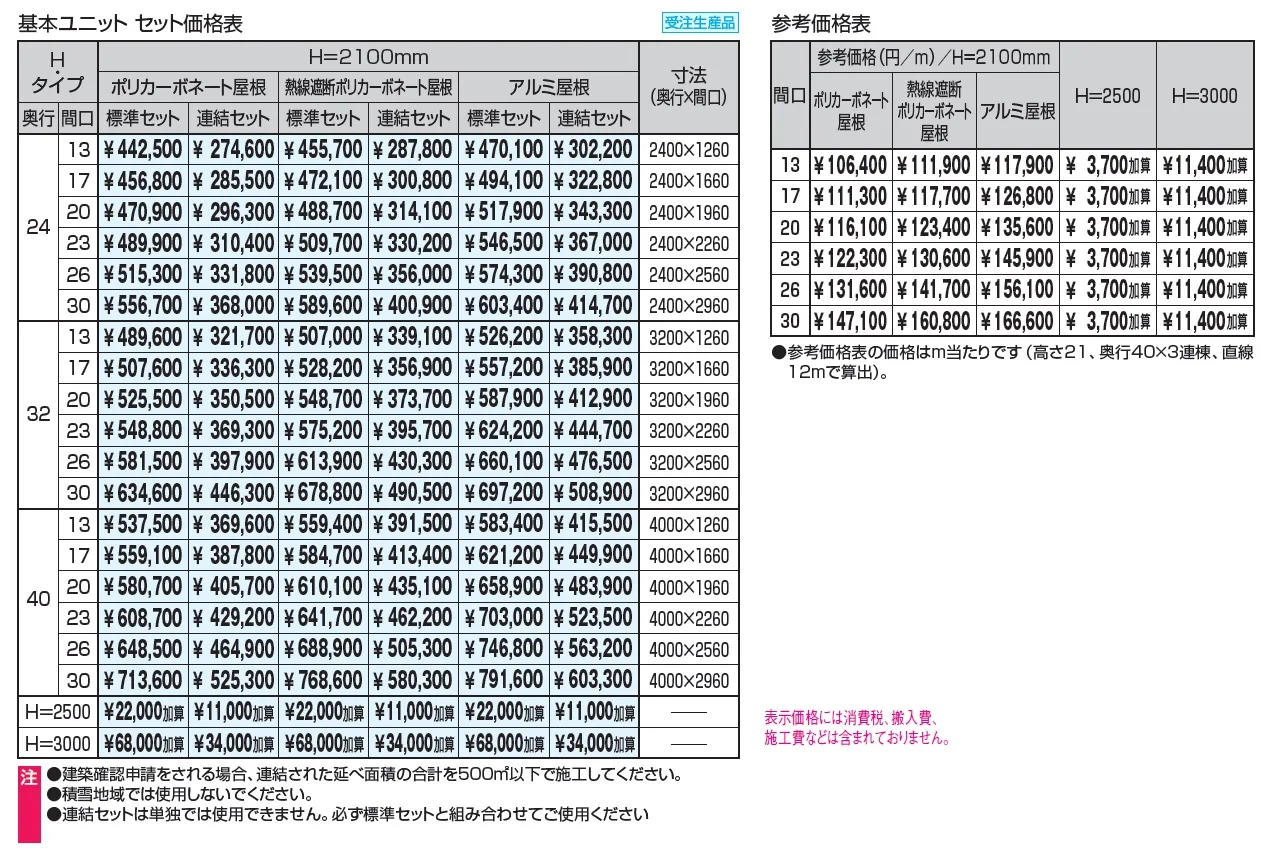 ブレラウェイS 両支持タイプ 一般地域型 基本ユニット_価格_1