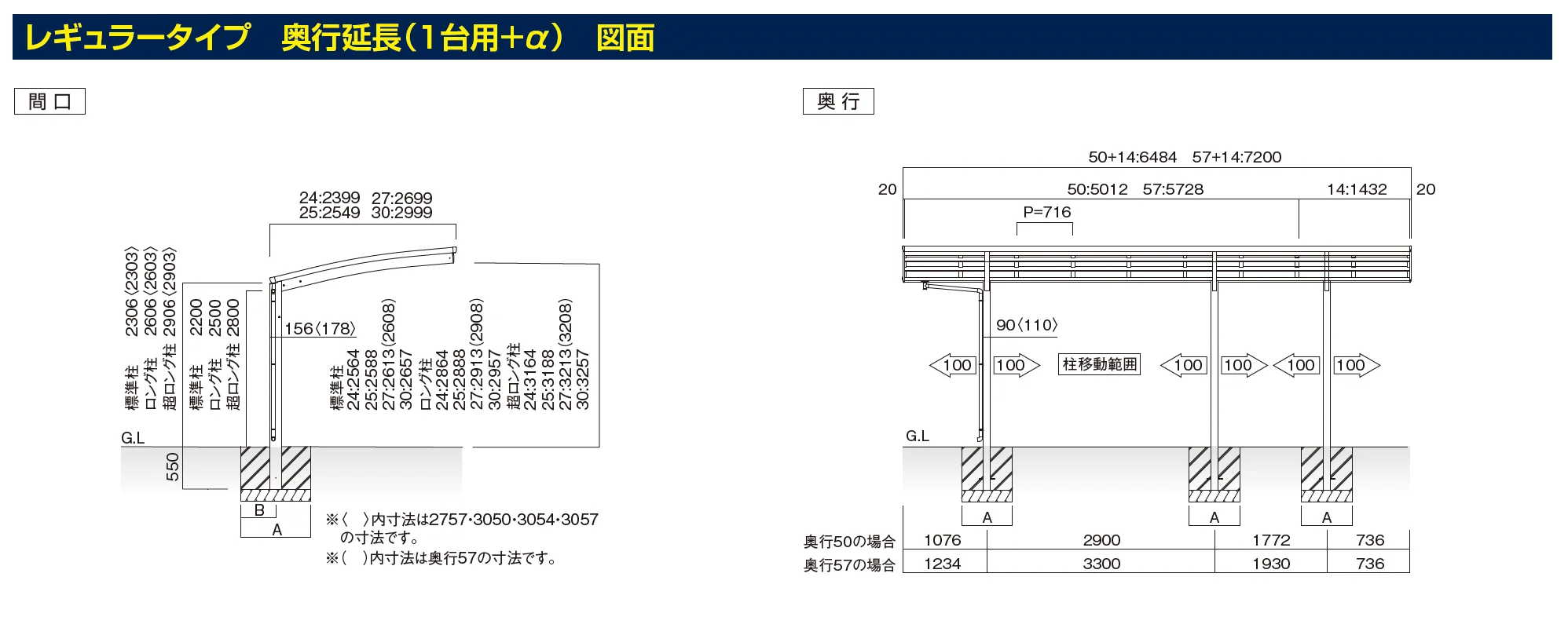 大仙の「リアルポートⅣ レギュラータイプ カーポート:奥行延長(1台用+α)【2025年版】」のサブ画像1