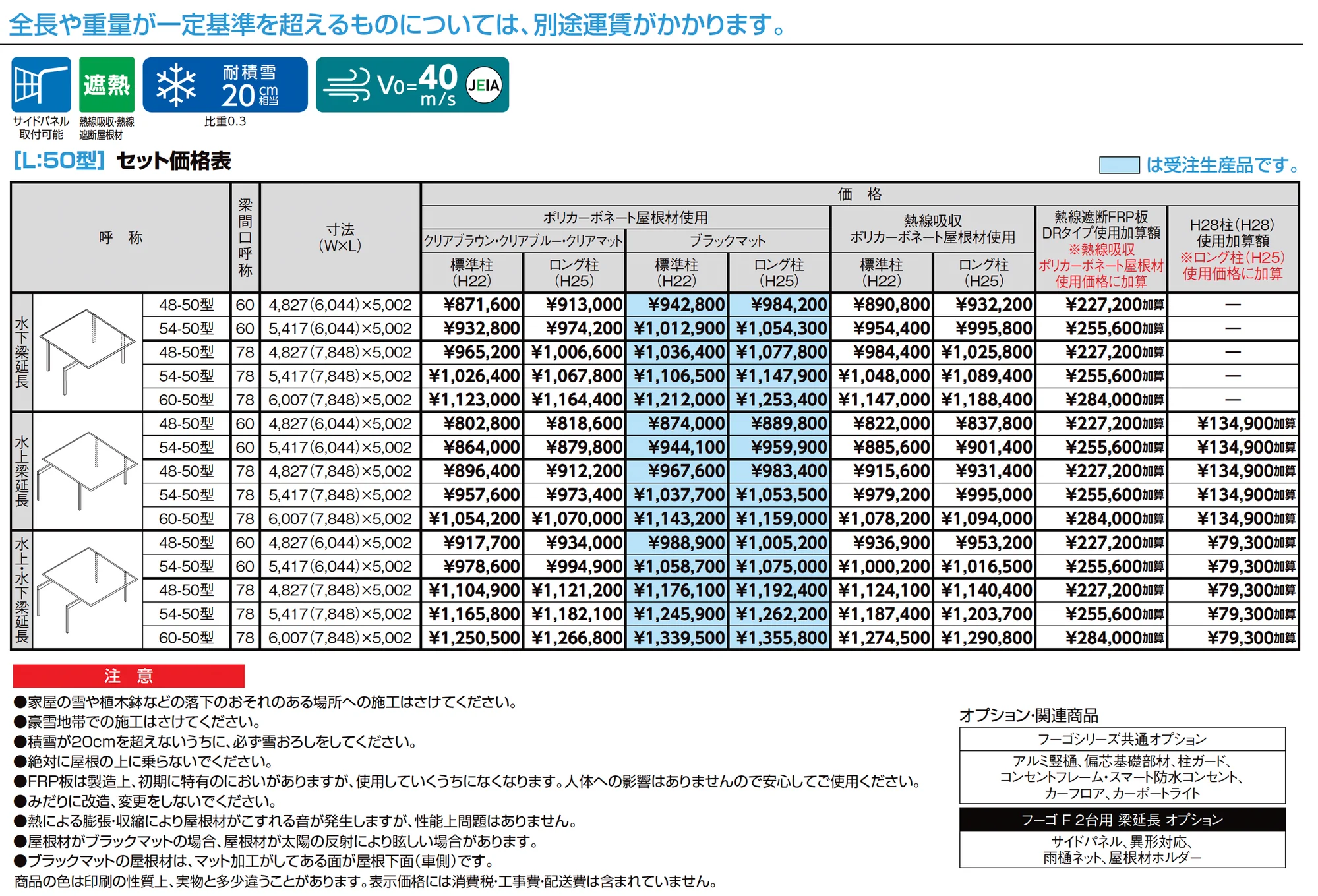 フーゴF 2台用 梁延長_価格_1