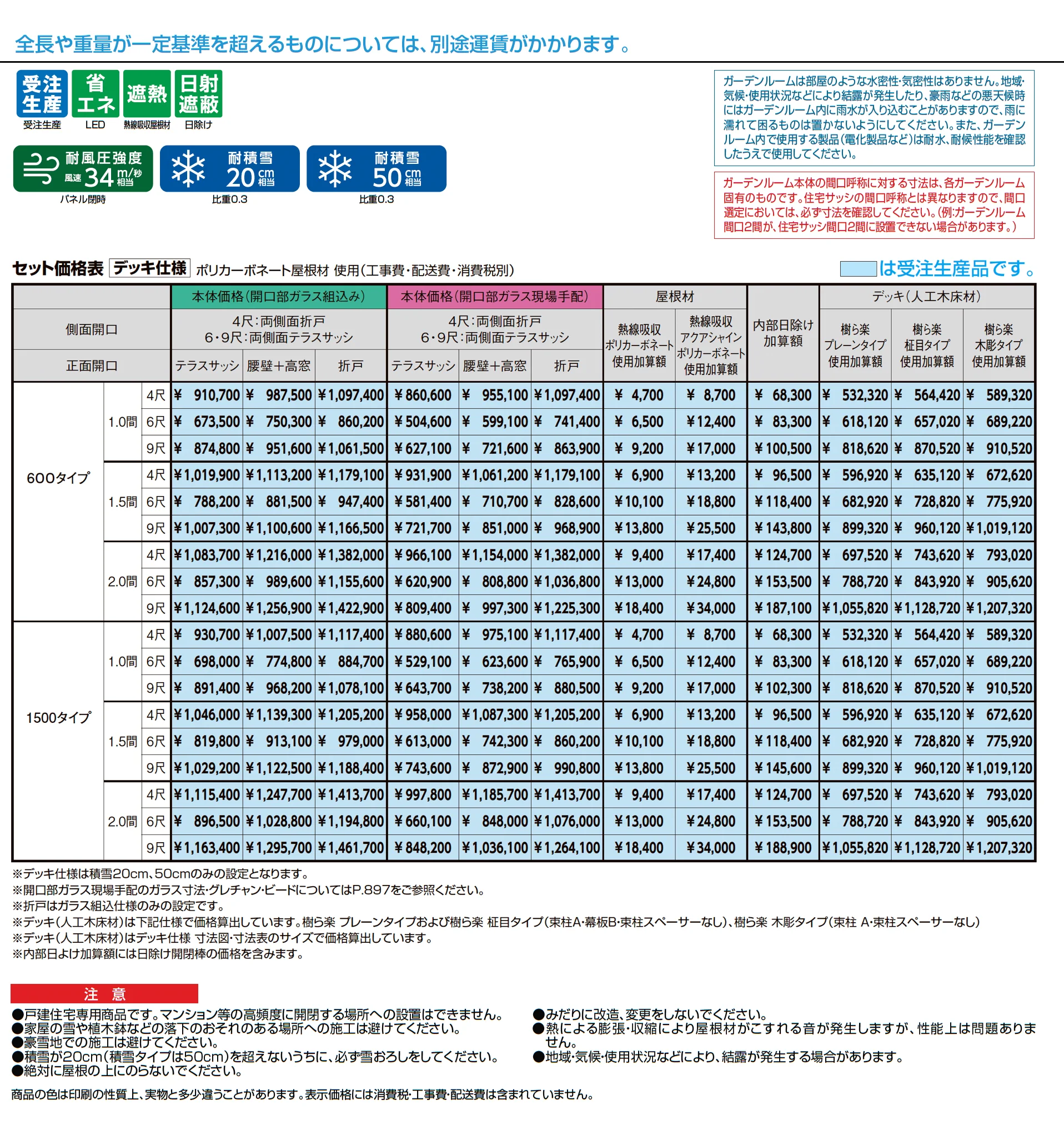 ガーデンルームGF デッキ仕様_価格_1