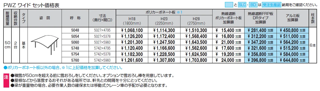 カムフィエースZワイド（耐積雪量50cm仕様：基本）【2024年版】_価格_1