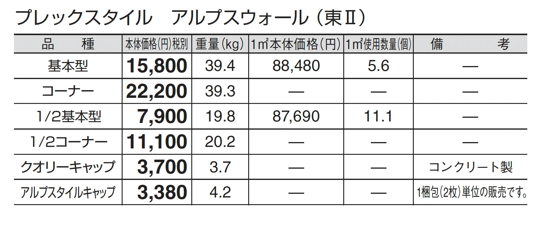 プレックスタイル アルプスウォール_価格_2