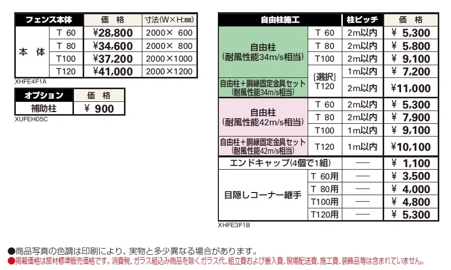 シンプレオ フェンス4F型　たて太格子【2024年5月末まで】【2024年版】_価格_1