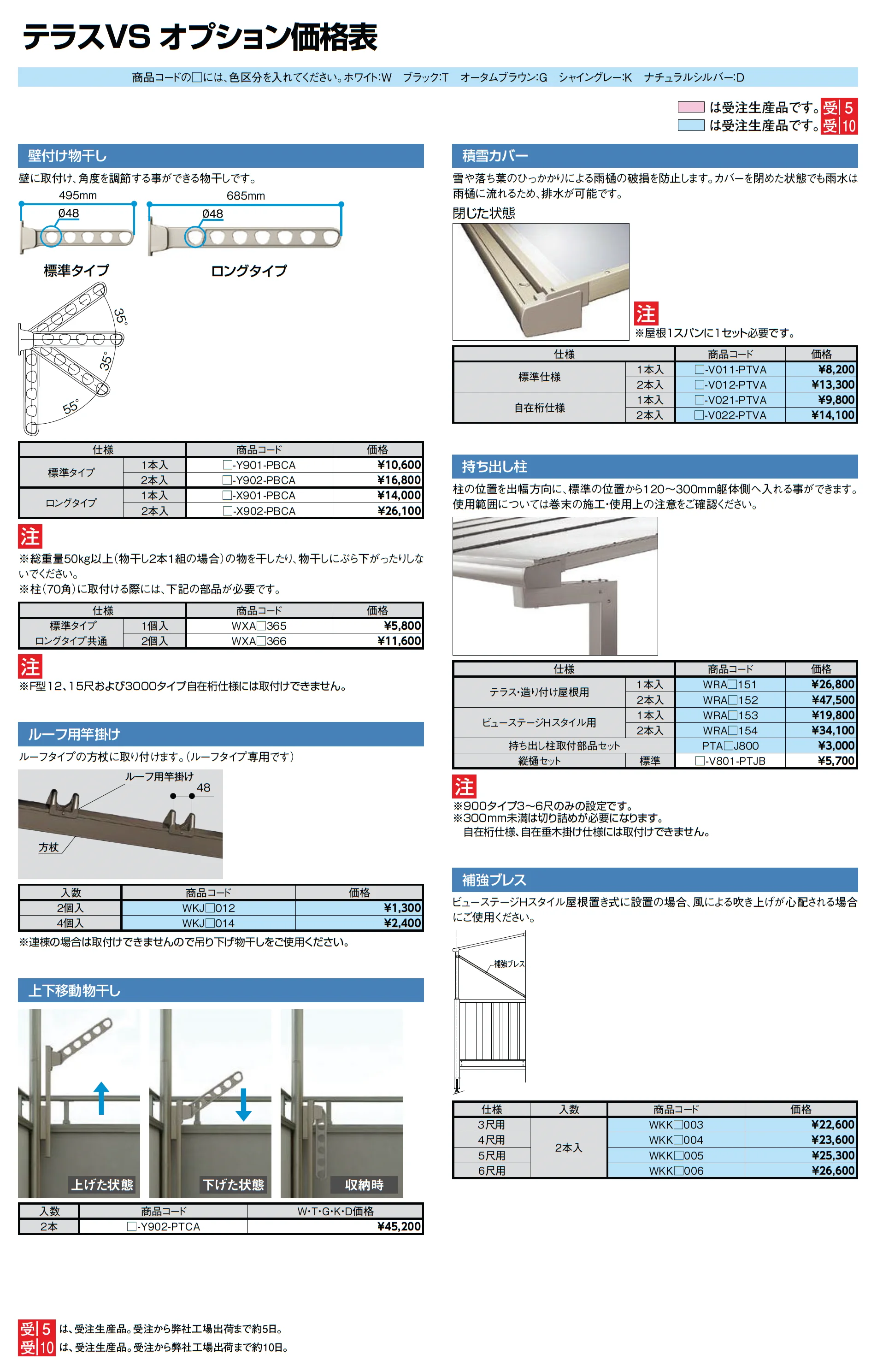 テラスVS R型 造り付け屋根タイプ_価格_4