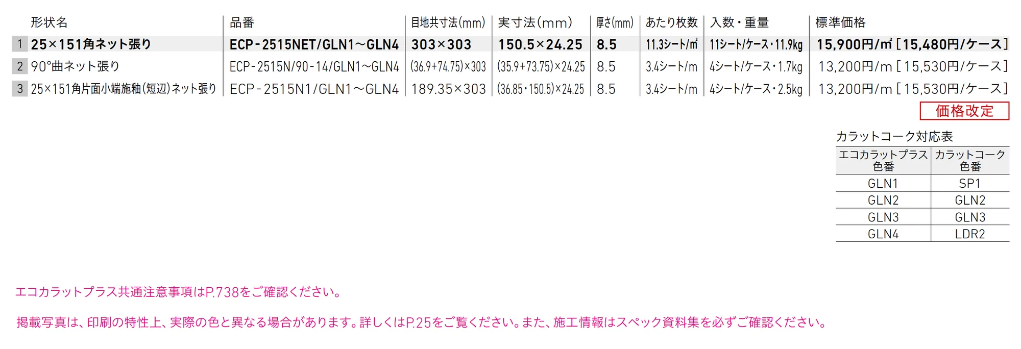 エコカラットプラス グラナス ライン_価格_1