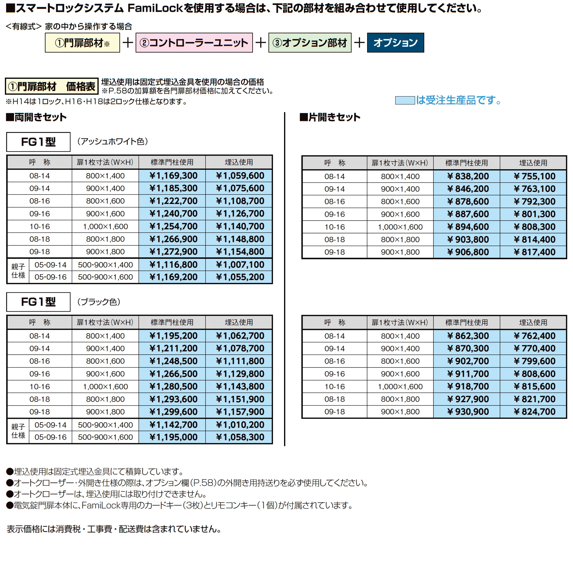 開き門扉AX スマートロックシステム FamiLock FG1型_価格_2