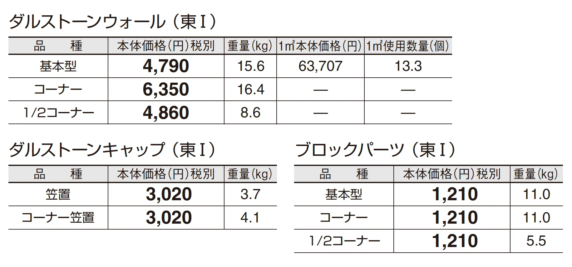 ダルストーンウォール_価格_1