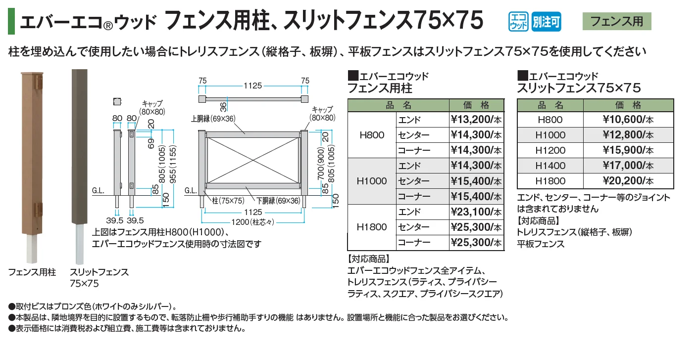 エバーエコ®ウッド フェンス【2024年版】_価格_3