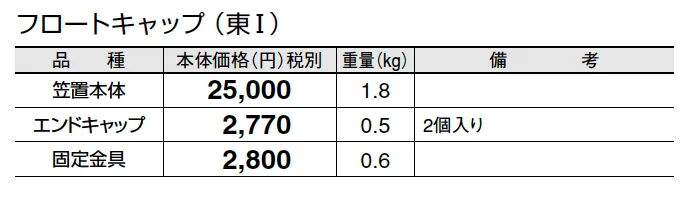 フロートキャップ【2025年版】_価格_1