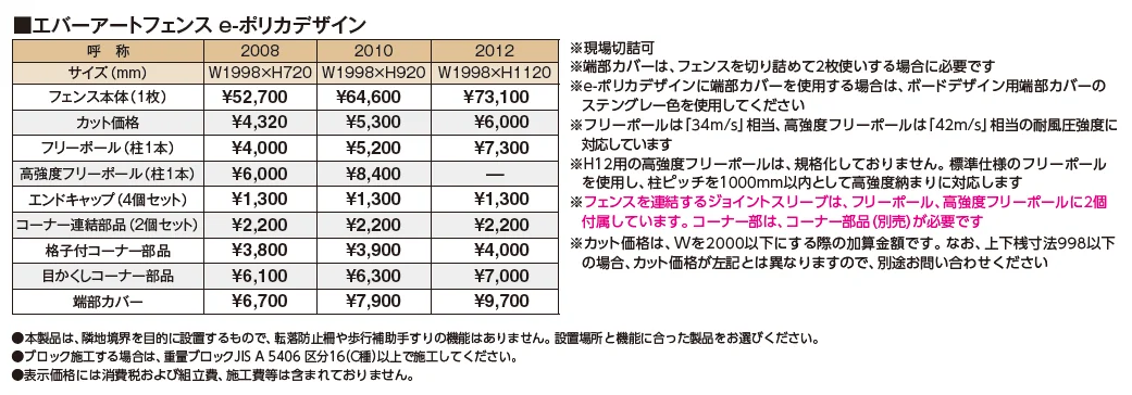 エバーアート®︎フェンス e-ポリカデザイン【2024年版】_価格_1