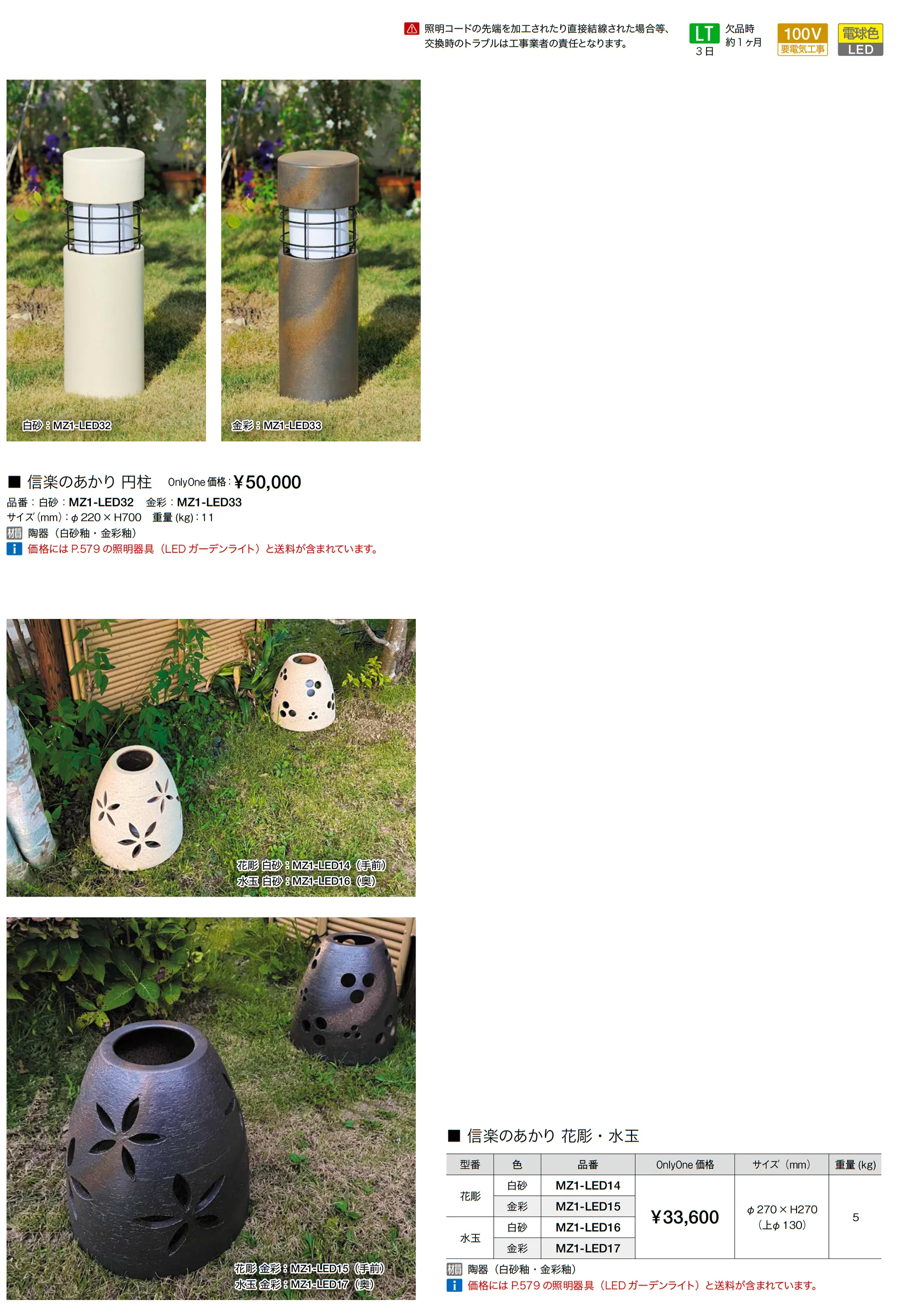 信楽のあかり_価格_2