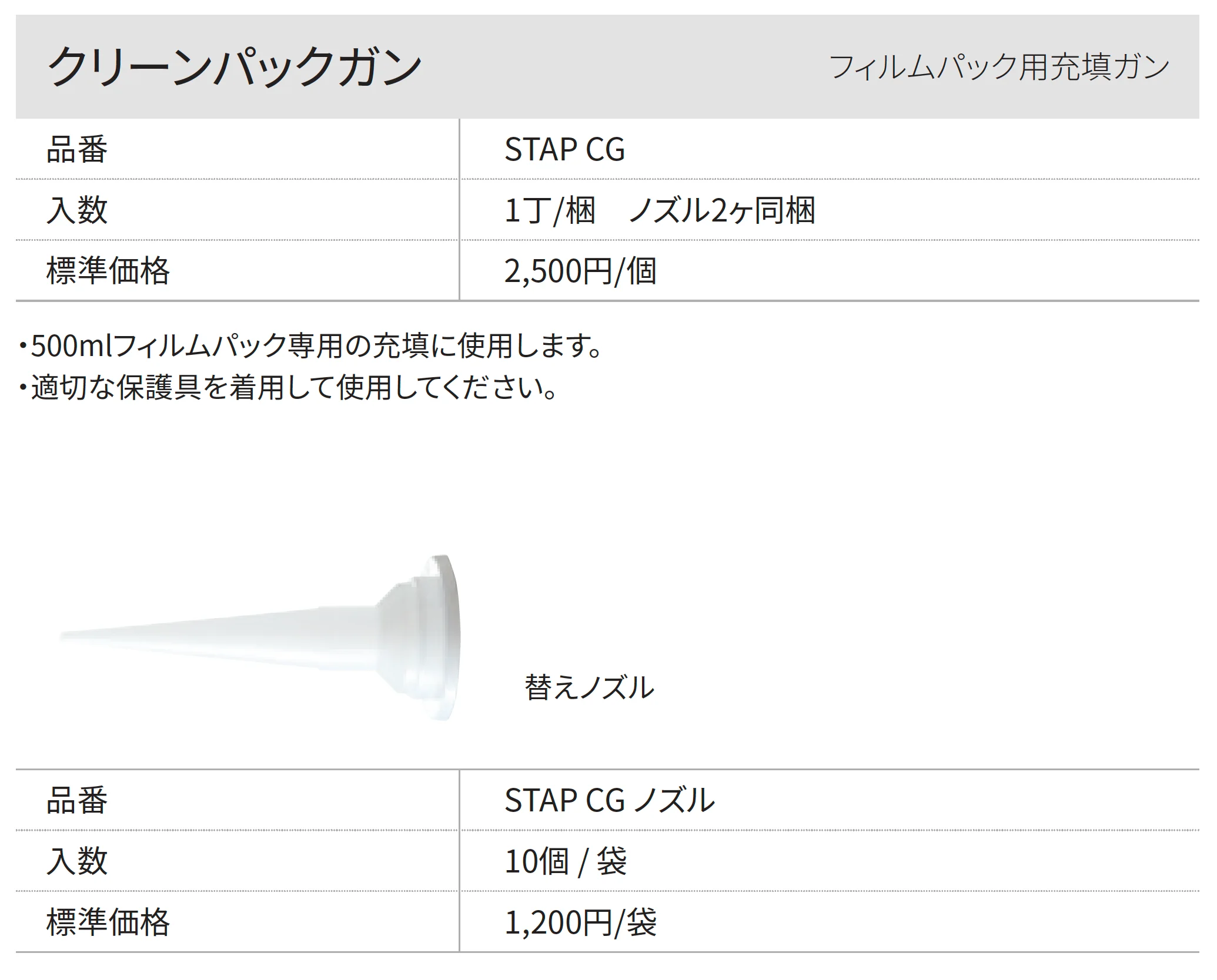 クリーンパックガン_価格_1