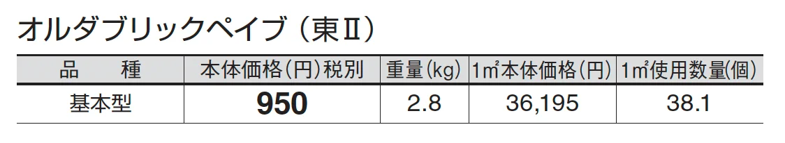 オルダブリックペイブ_価格_2