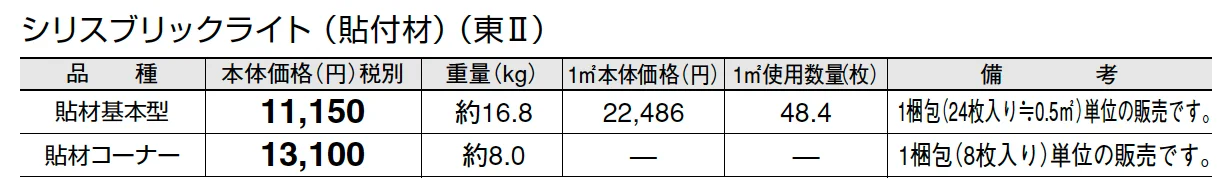 シリスブリックライト(貼付材)_価格_2